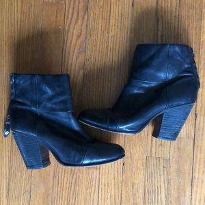 Rag and Bone black leather booties 39.5